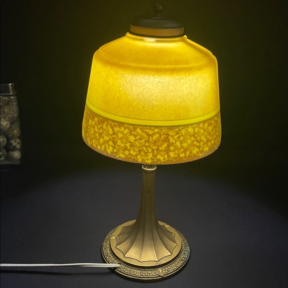 Antique Reverse Painted Table Lamp - Picture 3 of 16